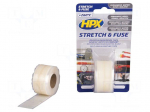 Tape: sealing | W: 25mm | L: 3m | Thk: 0.5mm | transparent | silicone | 300%