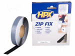 Tape: velcro | W: 20mm | L: 5m | Thk: 2.1mm | synthetic rubber | black