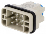 Connector: HDC | male | Han Q | PIN: 8 | Compact | snap-on (Quick Lock)