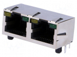 Socket | RJ45 | Cat: 5 | shielded,double,with LED | Layout: 8p8c | THT