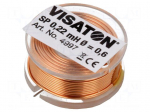 Inductor: air coil | 0.22mH | 0.54&Omega; | &Oslash;: 25mm | H: 12mm | &Oslash;core: 0.6mm