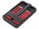 Kit: screwdriver bits | Pcs: 6 | insulated | 1kVAC | Allen hex key