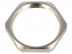 Nut | with earthing | M40 | brass | Thk: 5mm | Spanner: 46mm | Pitch: 1.5