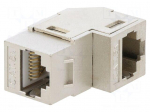 Coupler | socket | Cat: 6a | shielded,Keystone,PoE++ | 8p8c | metallic