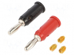Laboratory connector: 4mm banana | plug | 5A | 5kV | red and black