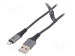 Cable | USB 2.0 | Apple Lightning plug,USB A plug | 2m | 480Mbps
