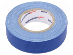 Tape: textile | W: 19mm | L: 10m | Thk: 0.31mm | blue | 64N/cm | 10% | cotton
