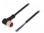 Cable: for sensors/automation | M12 | PIN: 4 | angled | 2m | plug | 250VDC