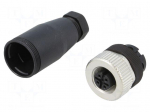 Connector: M12 | plug | PIN: 4 | female | straight | screw terminal