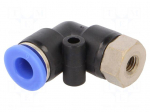 Push-in fitting | angled 90&deg; | -0.95&divide;15bar | Thread: M5 | BLUELINE