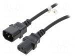 Cable | 3x1mm2 | IEC C13 female,IEC C14 male | PVC | 3.5m | black | 10A