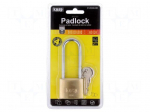 Padlock | shackle | brass | Protection: low (level 4) | A: 40mm | B: 63mm