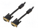 Cable | D-Sub 15pin HD plug,both sides | shielded twofold | black