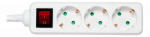 Earthed power strip DELTACO with power switch, 3x CEE 7/3, 1x CEE 7/7, child protected, 5m, white / GT-0352