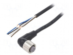 Cable: for sensors/automation | M12 | PIN: 4 | angled | Len: 5m | plug