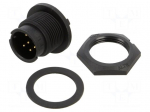 Connector: circular | socket | size B | male | PIN: 6 | bayonet | 5A | IP67