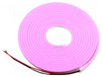 NEON LED tape | pink | 2835 | LED/m: 120 | 6mm | IP65 | 8W/m | Thk: 12mm
