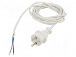 Cable | 2x1mm2 | CEE 7/17 (C) plug,wires | PVC | 3m | white | 16A | 250V