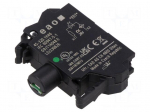 Illuminating unit | 22mm | 45 | front fixing | 24VAC | spring clamps