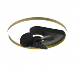 Borgholm LED ceiling fan matt black/gold ventilators