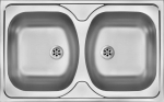 2-bowl steel sink - overlay
