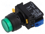 Switch: push-button | 22mm | Stabl.pos: 1 | NO | green | LED | IP65 | YW