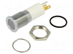 Indicator: LED | flat | red/green/yellow | &Oslash;14mm | IP67 | Q14 | brass