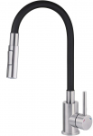 Kitchen faucet with bent spout - 2 types of spray
