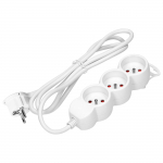 Elektrimaterjalid // Elektri laiendid, Pikendusjuhtmete, hajutuste ja UK ja USA adapterite komplekt // Przedłużacz 3-krotny 2P+Z, 5m H05VV-F 3x1,5mm2, Imax=16A, płaska wtyczka, biały