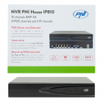 NVR POE PNI House IP810 with 10 channels 4K 8MP, 4 channels POE and 6 channels IP AI functions