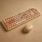 Wireless keyboard and optical mouse set MOFII Sweet MO-SWEET-L.BROWN &mdash; wireless 2.4 GHz, full-size keyboard with matching full-size optical mouse