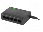 Switch Ethernet | DC socket,RJ45 socket x5 | black | 1Gbps