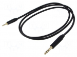 Cable | Jack 3.5mm plug,Jack 6,3mm plug | 1.5m | black | &Oslash;cable: 6mm