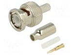 Connector: BNC | plug | male | Plating: gold-plated | crimped | straight