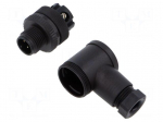 Connector: M12 | plug | PIN: 4 | male | 250V | angled | IP67 | PA | A | 4A | 713
