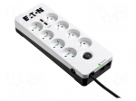 Plug socket strip: protective | Sockets: 8 | 250VAC | 10A | IP20