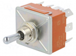 Switch: toggle | Pos: 3 | 4P3T | ON-OFF-ON | 15A/250VAC | 15A/30VDC