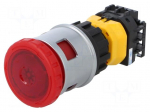 Switch: emergency stop | Stabl.pos: 2 | NC | 30mm | red | LED 24VAC/DC