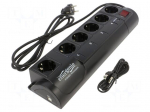 Plug socket strip: protective | Sockets: 6 | 250VAC | 10A | black