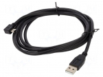 Cable | USB 2.0 | USB A plug,USB B mini plug 90&deg; left/right | 2m