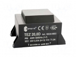 Transformer: encapsulated | 20VA | 400VAC | 24V | 833.3mA | IP00 | 600g