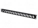 Patch panel | Keystone | RACK | black | rack 19" | Number of ports: 24