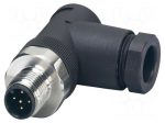 Connector: M12 | plug | PIN: 5 | 48V | angled | IP65 | screw terminal | 4A