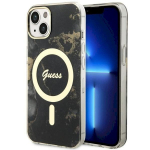 Guess GUHMP14MHTMRSK Golden Marble MagSafe Hardcase for iPhone 14 Plus/15 Plus 6.7" / black
