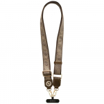 Universal lanyard Guess CBDY 4G Tether Patch Strass Metal Logo brown