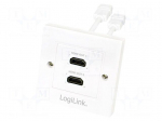 Wall socket | white | HDMI | Mounting: wall mount | No.of sockets: 2