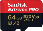 SanDisk Extreme PRO 64 GB microSDXC, memory card (UHS-I U3, Class 10, V30, A2)