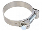 T-bolt clamp | W: 24mm | Clamping: 80&divide;85mm | chrome steel AISI 430