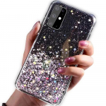 Fusion glue glitter silikona aizsargapvalks Apple iPhone 13 melns
