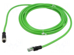 Cable: for sensors | PIN: 4 | M12 female straight,RJ45 plug | 5m